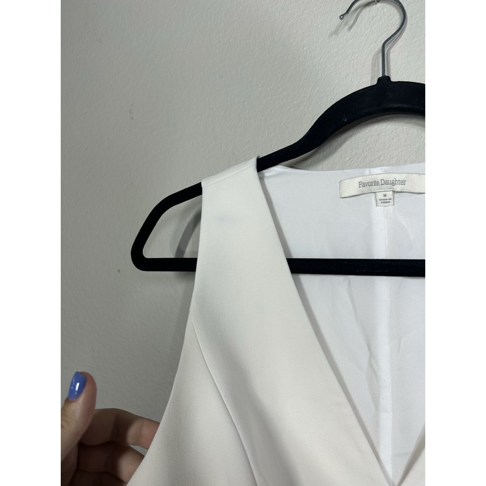 Favorite Daughter Ivory Favorite Tailored Vest Women M Crop V Neck Classy $188 - Picture 7 of 13